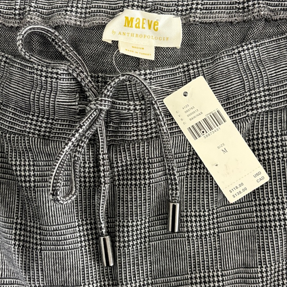 NWT Anthropologie Maeve Bettie Tapered Trousers Houndstooth Stripe Pants - Picture 4 of 8
